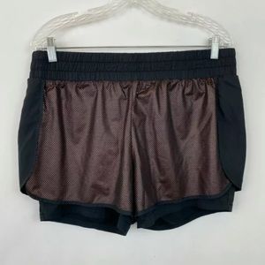Fabletics Demi Lovato XL Lita Rose Gold black Mesh Shorts athletic